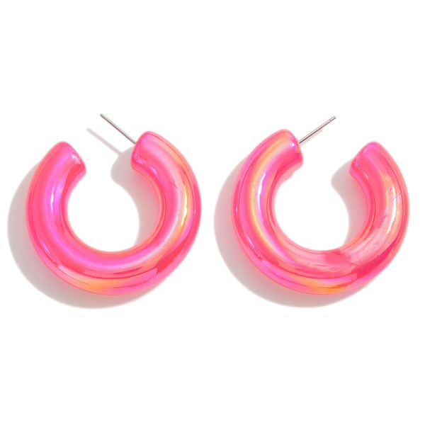 Resin Hoop Earrings (Multiple Colors)