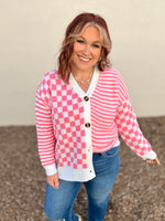 Polly Pink Multi Print Cardigan