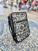 Black Floral Leather Bible Cover