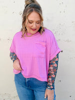 Nicole Textured Pink Top