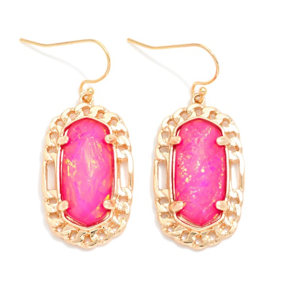 Stone Drop Earrings (Multiple Colors)