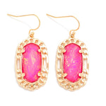 Stone Drop Earrings (Multiple Colors)