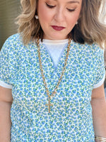 Floral Rolled Short Sleeve Top