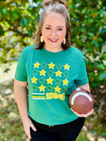 School Spirit Stars Tee On Green