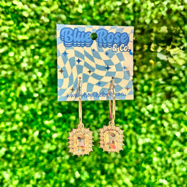 Clear Crystal Hoop Earrings