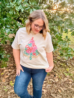 Merry Ribbons Christmas Tee On Comfort Colors