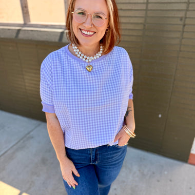 Purple Gingham Top