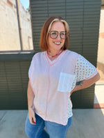 Lilah Patchwork V neck Top