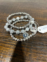 Beaded Stretch Bracelet Set (Multiple Colors)