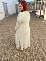 Martha Striped Loose Knit Duster