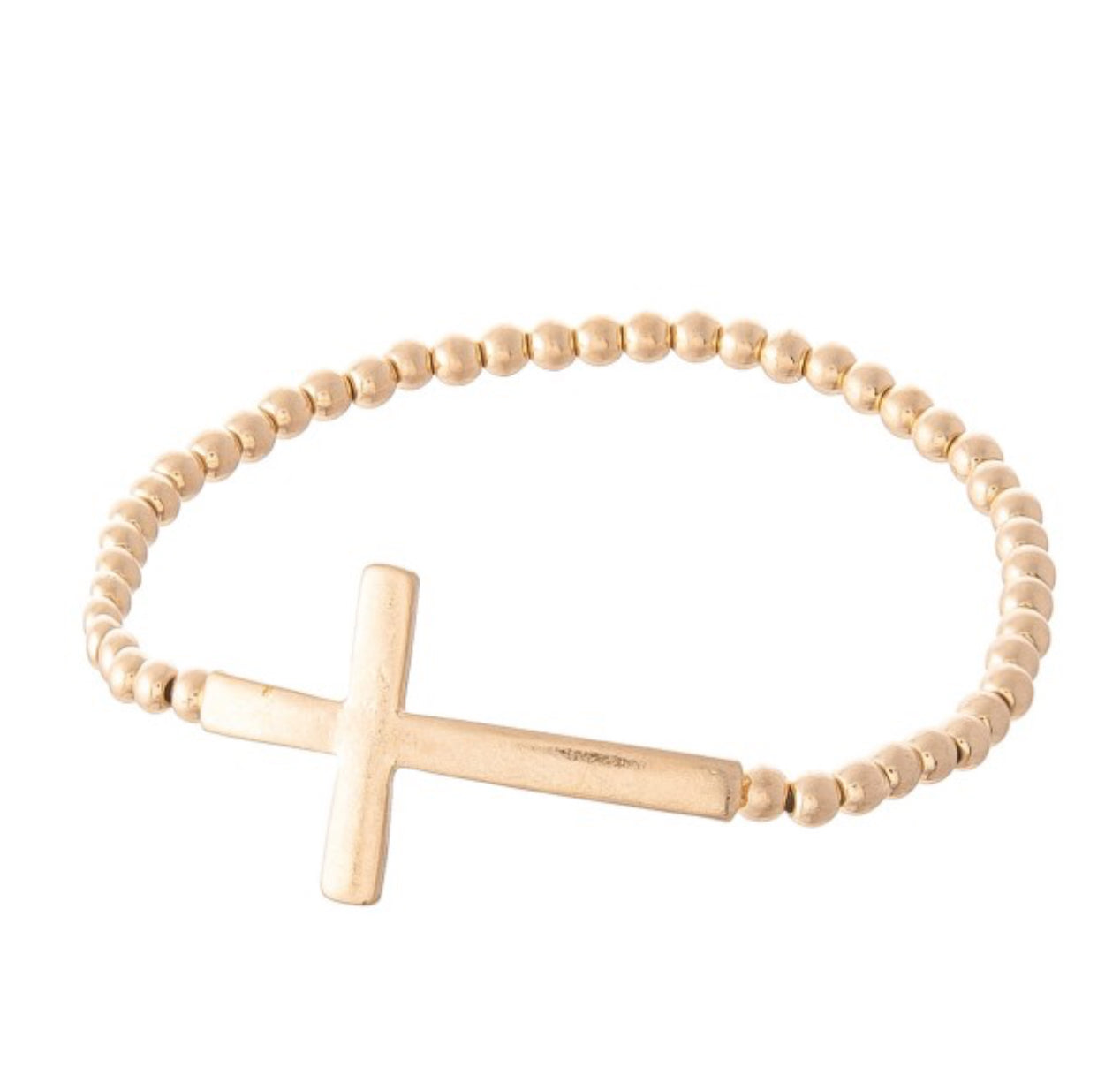 Beaded Cross Stretch Bracelet