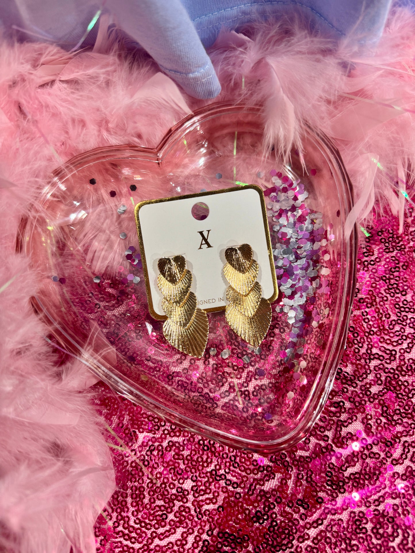 Linked Metal Heart Earrings