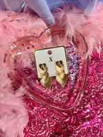 Linked Metal Heart Earrings