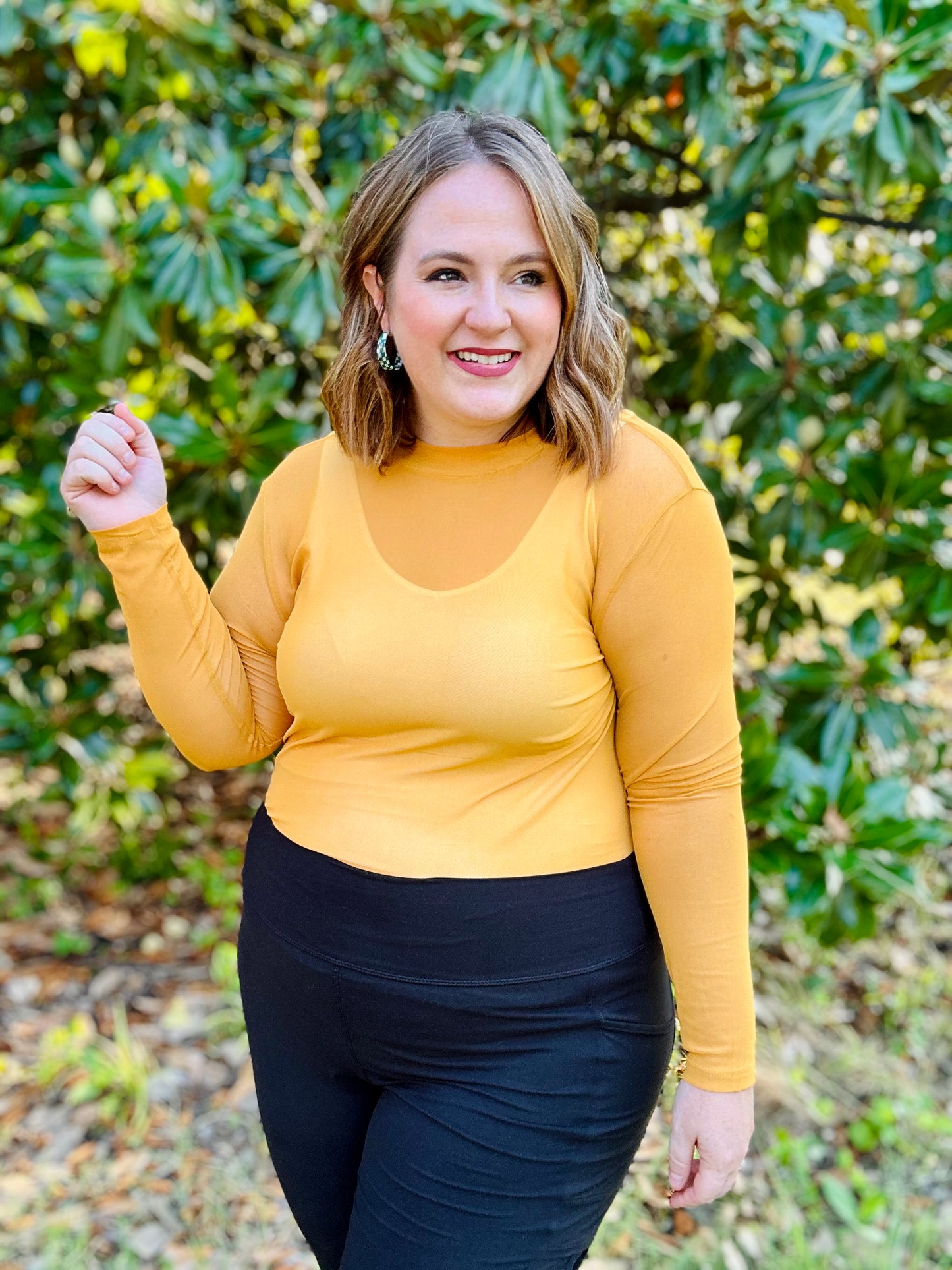 Laiklyn Mesh Top in Mustard