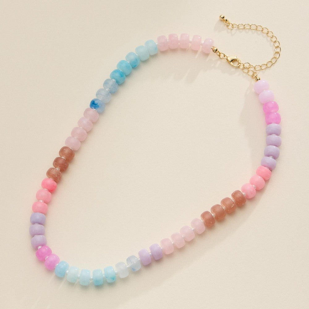 Pastel Candy Stone Beaded Necklace