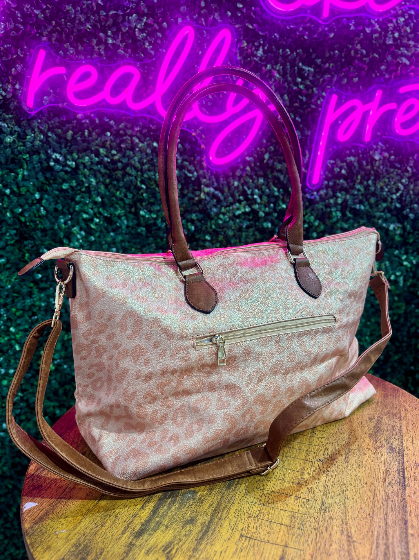 Lena Leopard Weekender Bag