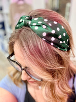 Polka Dot Headband In Green