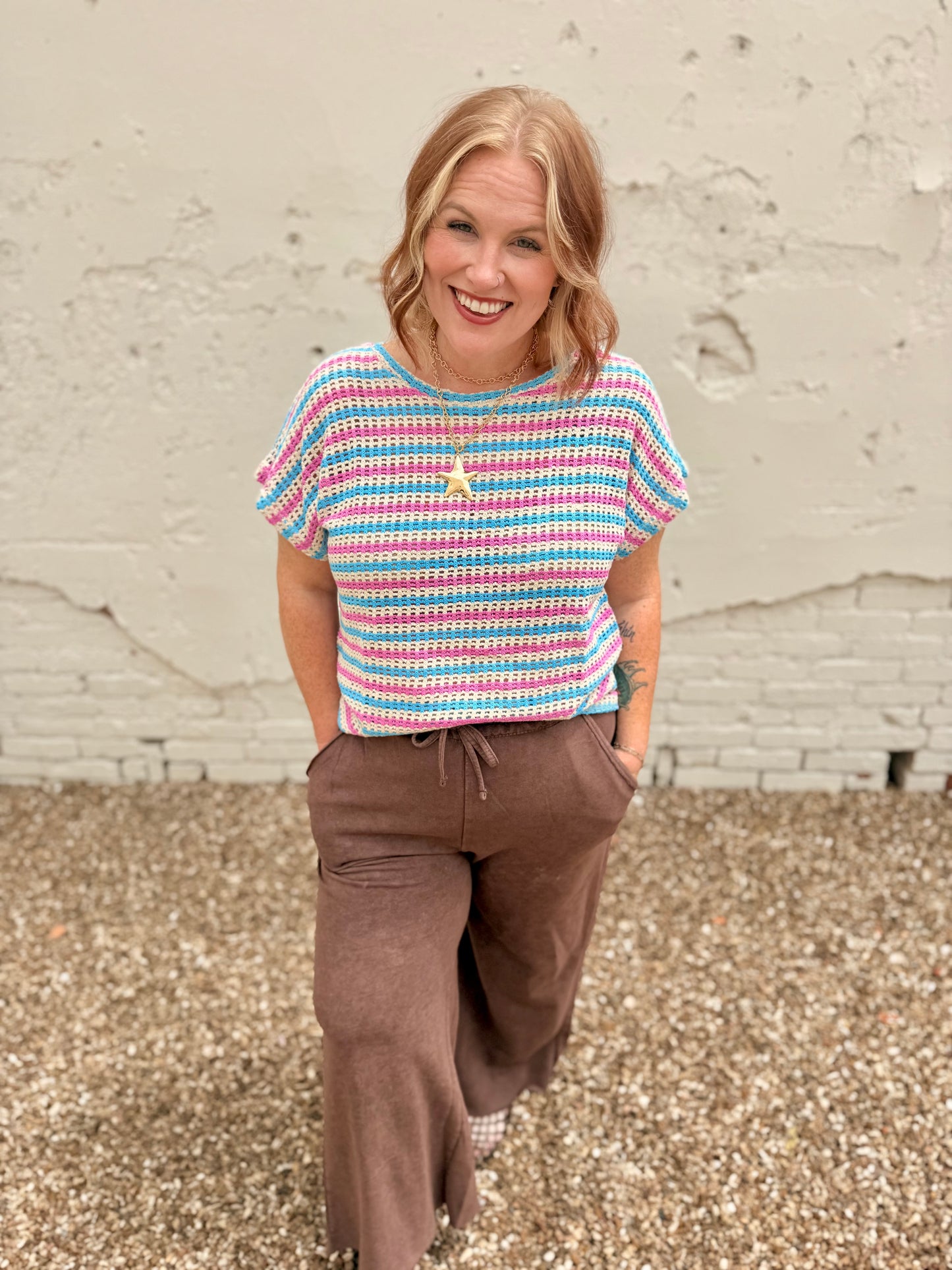 Kira Striped Knit Top