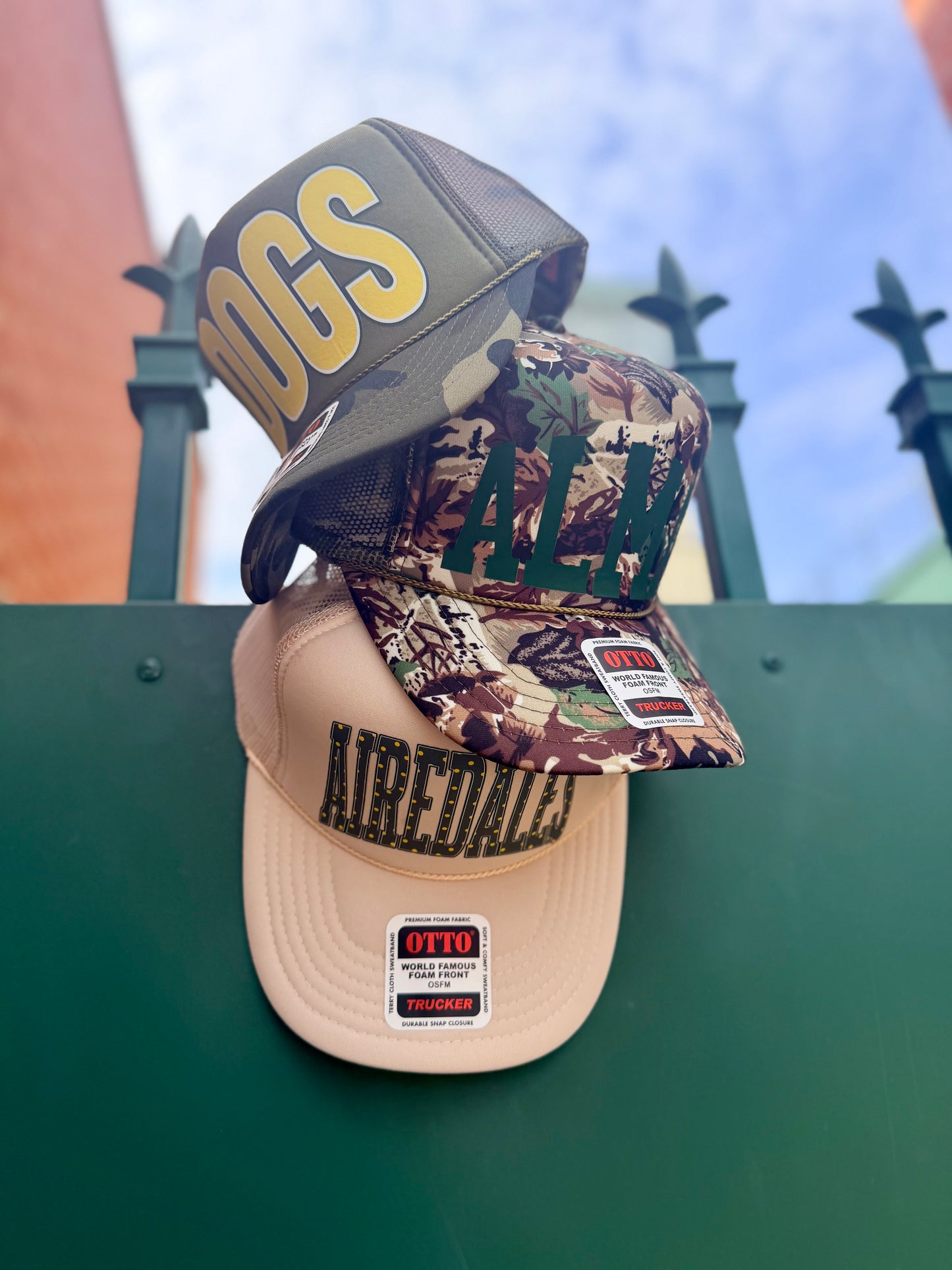 Varsity Curved Hat on Vintage Camo