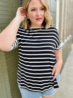 Ellie Split Hem Striped Top