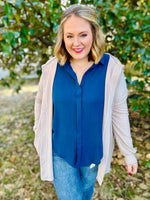 Holly Ribbed Cardigan In Oatmeal