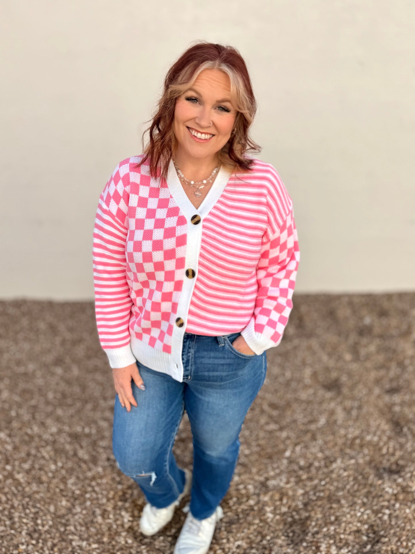 Polly Pink Multi Print Cardigan