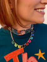 Square Stone Necklace (Multiple Colors)