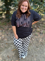 Chloe Checkered Pants in Black