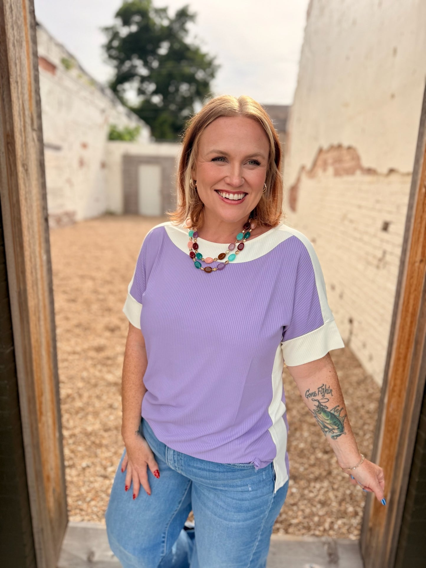 Kelly Color Block Short Sleeve
