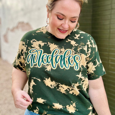 Airedale Script on Bleach Dyed Tee (Customizable!)
