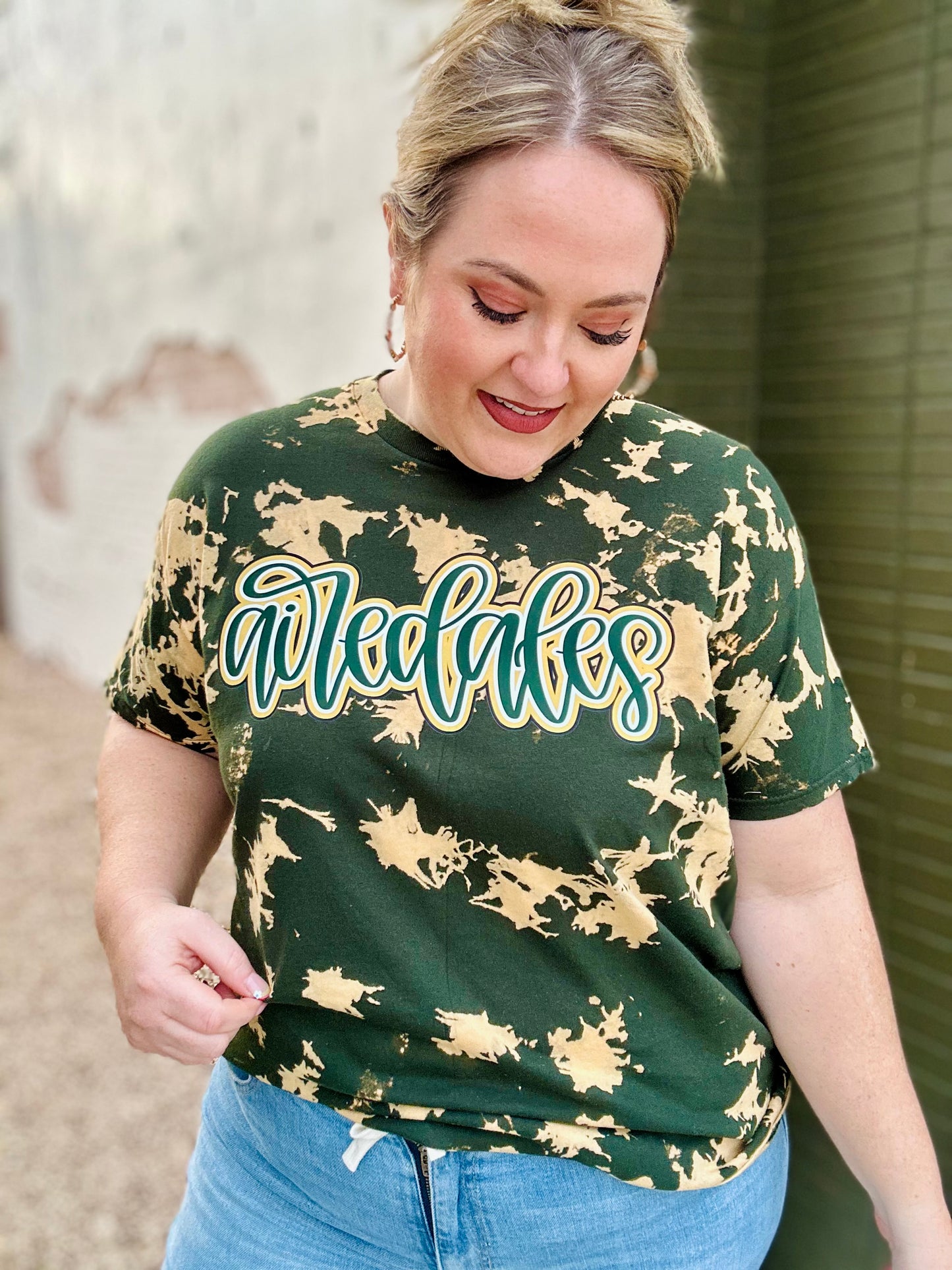 Airedale Script on Bleach Dyed Tee (Customizable!)