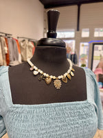 White Beaded Charm Necklace