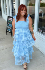 Briannah Blue Tiered Dress