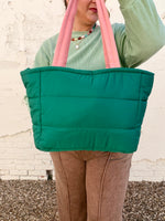 Quilted Puffer Shoulder Tote