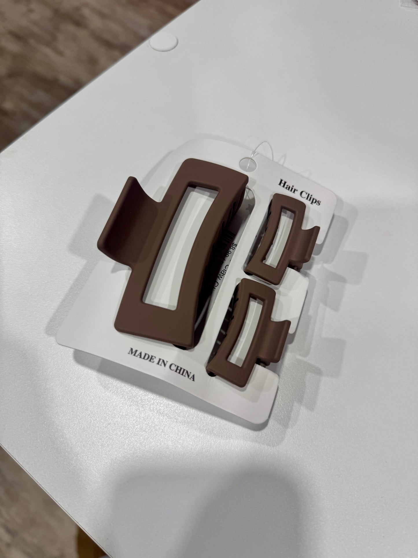 3 pc Matte Claw Clips