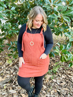 Marilyn Corduroy Overall Dress in Rust