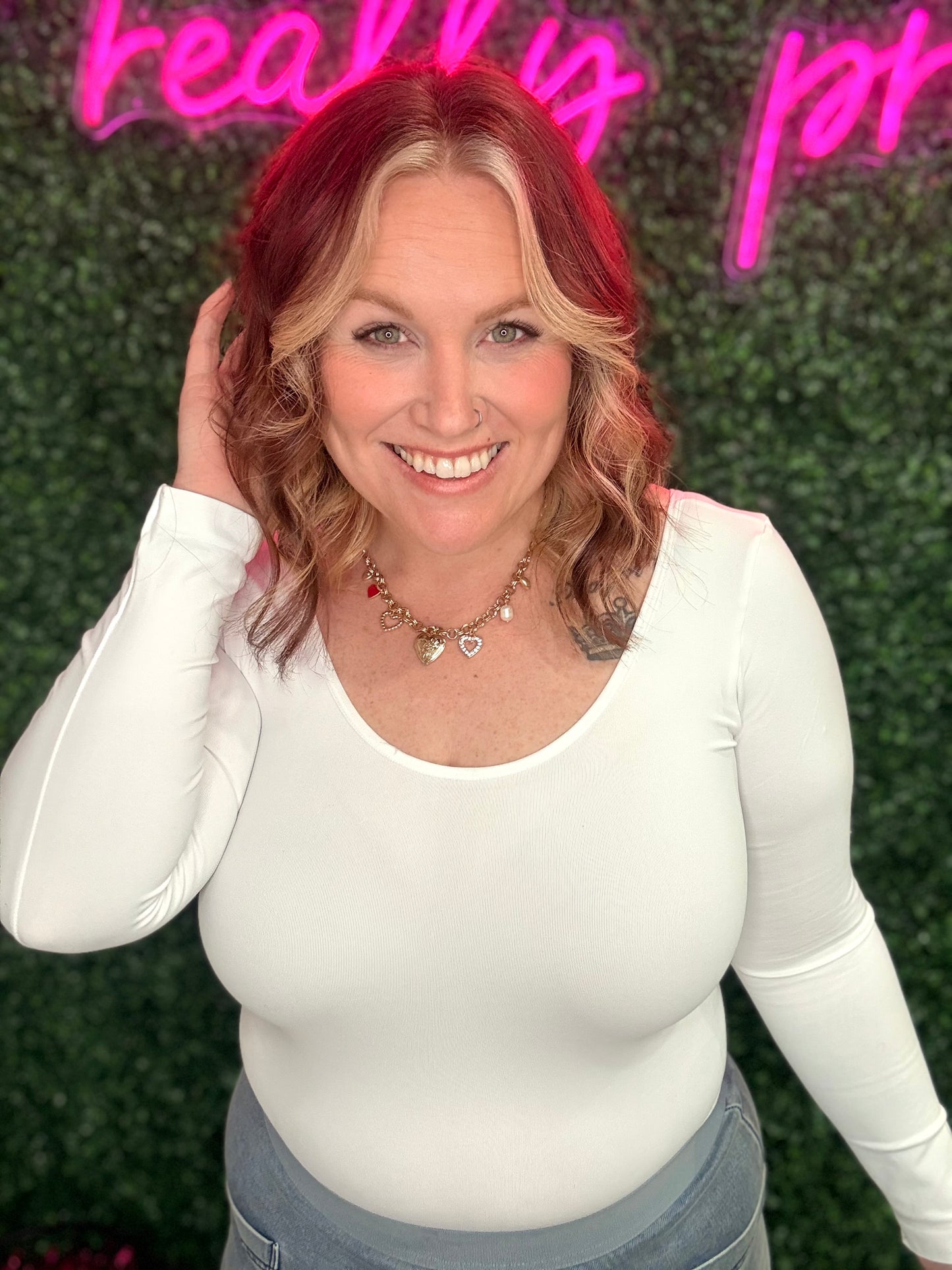 Seamless Reversible Long Sleeve in White