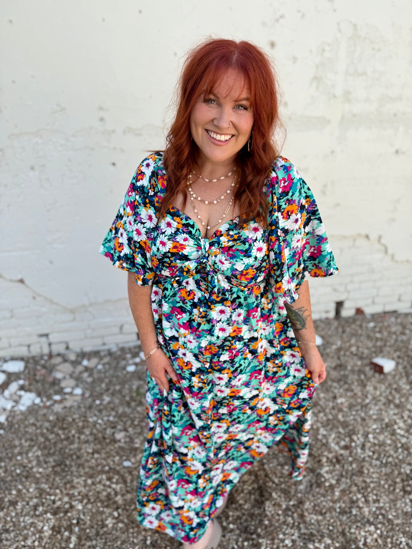 Tracy Black Floral Sweetheart Dress