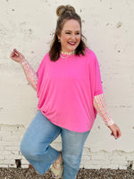Anna Oversized Spring Tunic Top In Pink (RESTOCK!)