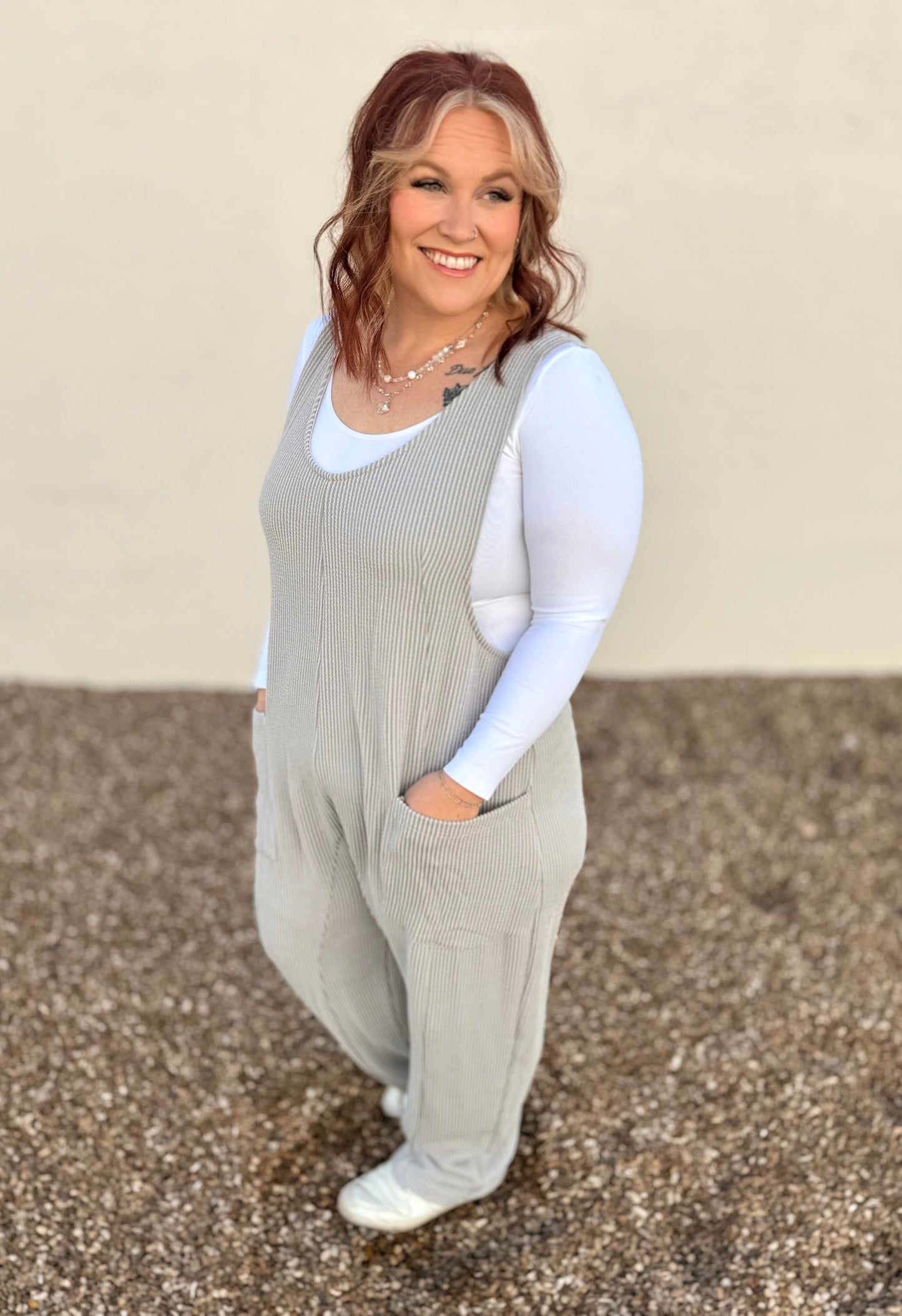 Lucy Gray Ribbed Jumpsuit