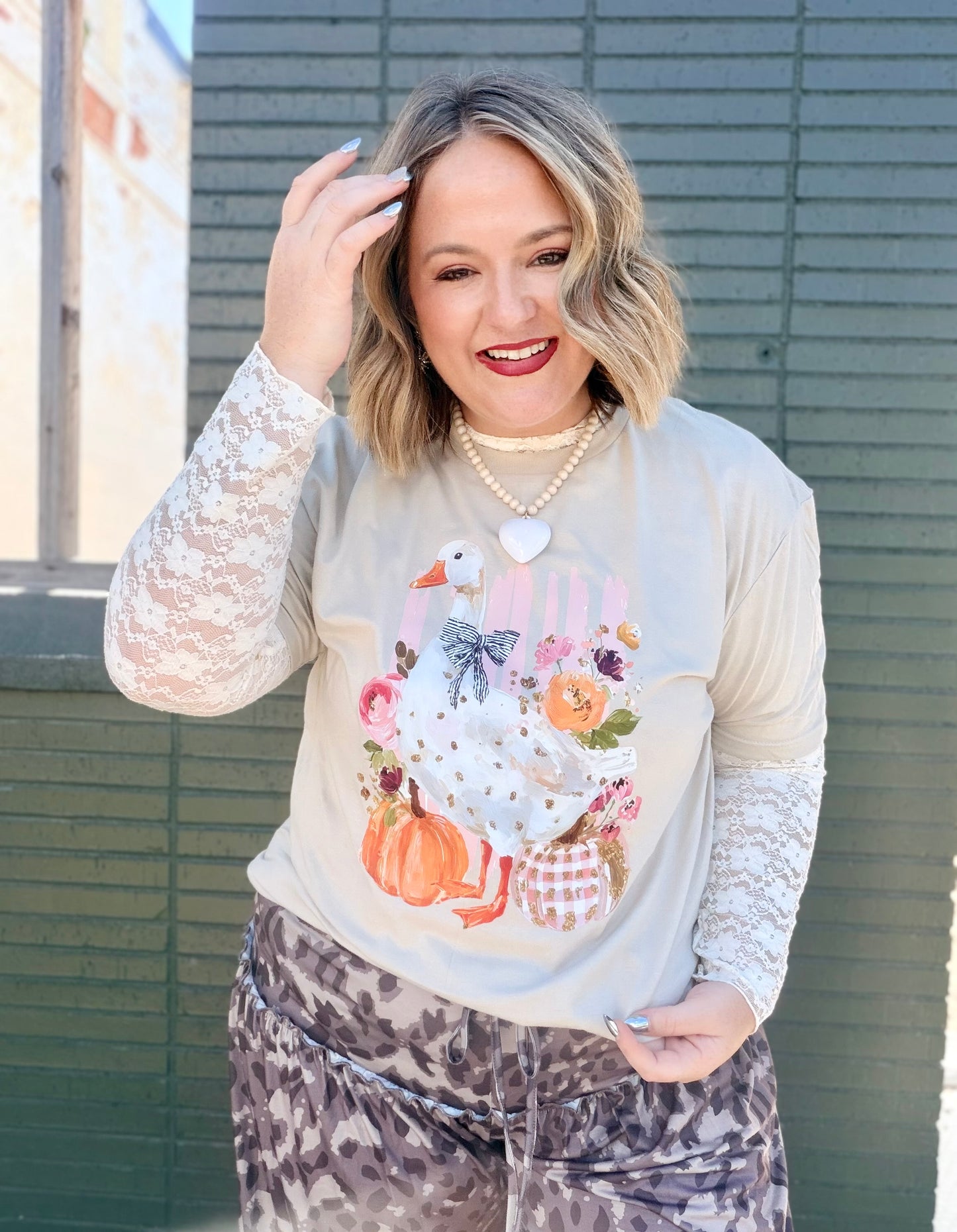 Fall Floral Goose Tee