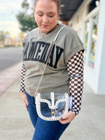 White Studded Clear Stadium Bag