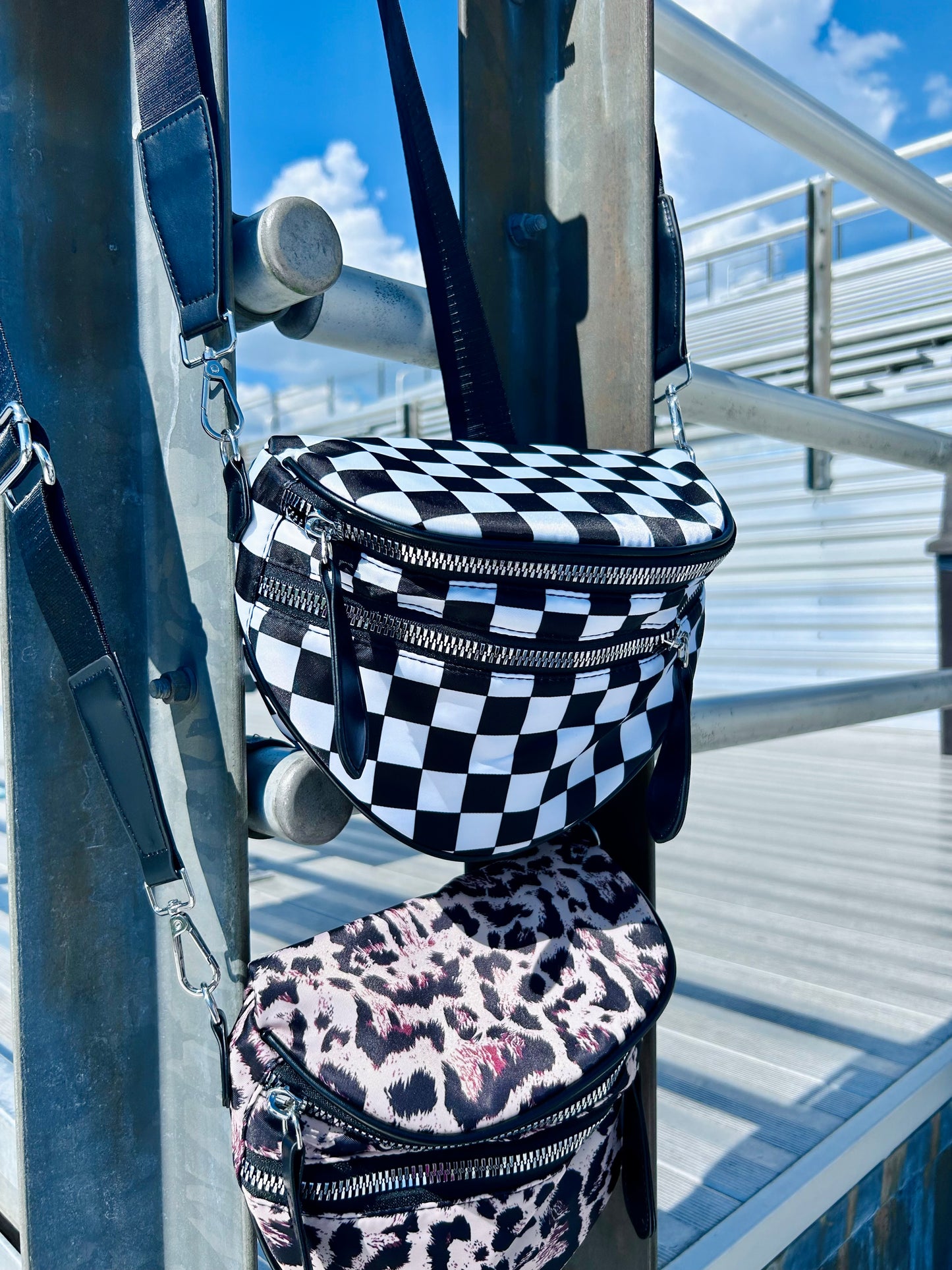 Double Zipper Leopard Bum Bag
