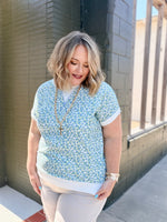 Floral Rolled Short Sleeve Top