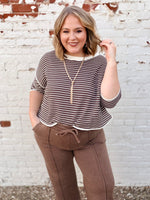Waffle Striped Boxy Top