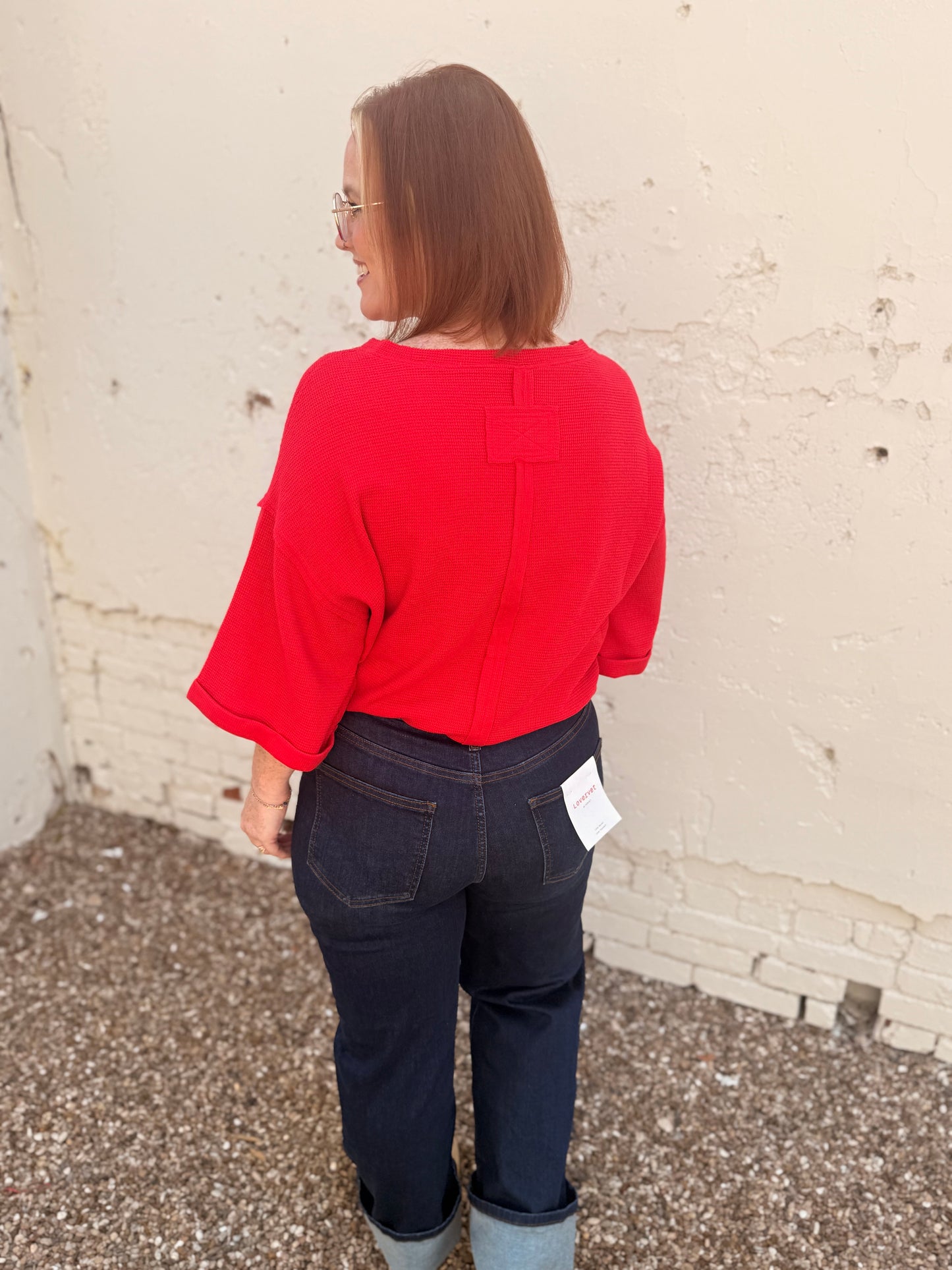 Darcy Red Knit Top