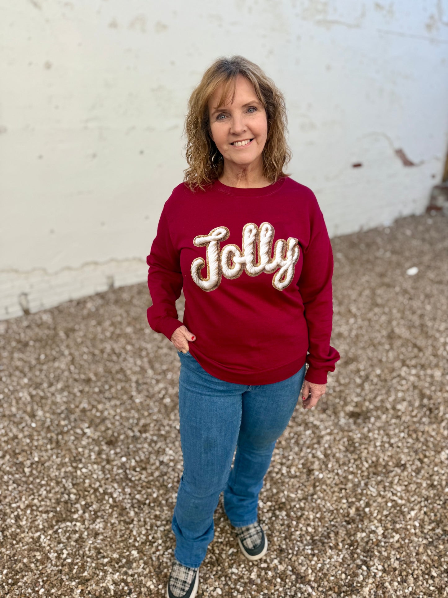 **DOORBUSTER** Jolly Faux Yarn Sweatshirt