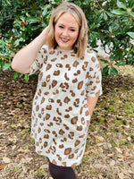 Laina Leopard Washed T Shirt Dress