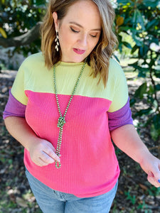 Calli Lime Colorblock Top