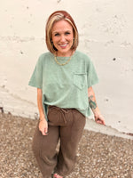 Karen Acid Wash Pants in Brown